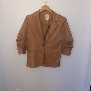 cinq a sept Tan Single-Button Blazer